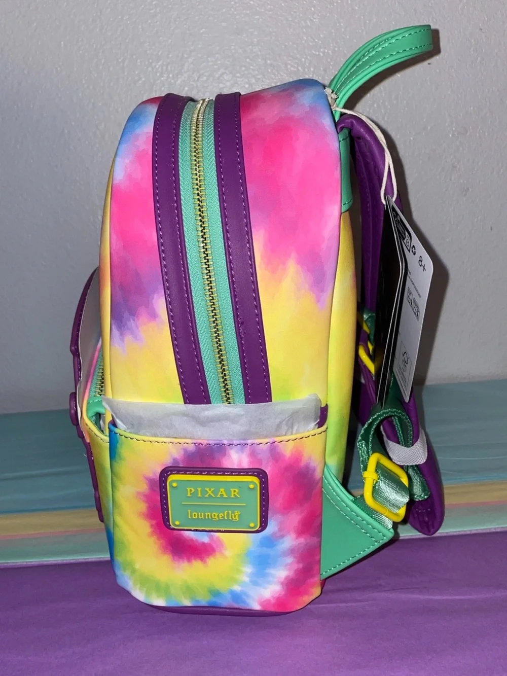 Loungefly Disney Pixar Cars Fillmore Good Vibes Groovy Tie Dye Mini Backpack